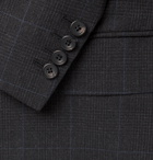 Kingsman - Grey Slim-Fit Double-Breasted Prince of Wales Checked Wool Suit Jacket - Blue