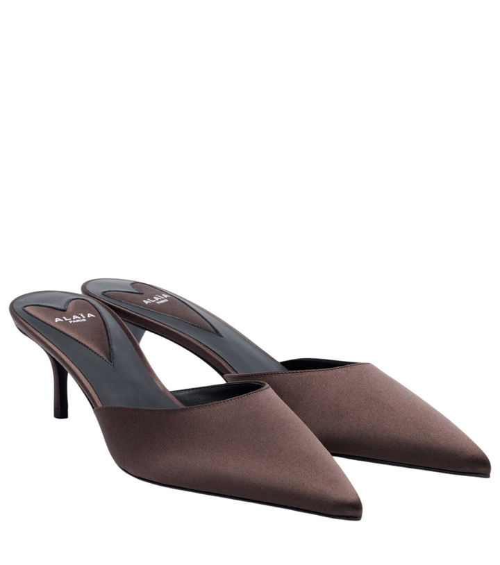 Photo: Alaïa Le Coeur satin mules