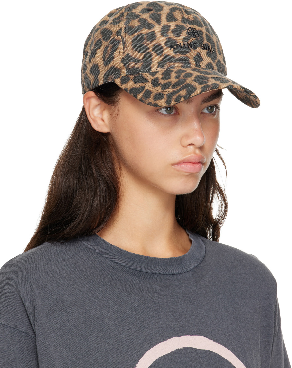 ANINE BING Black & Tan Jeremy Baseball Cap