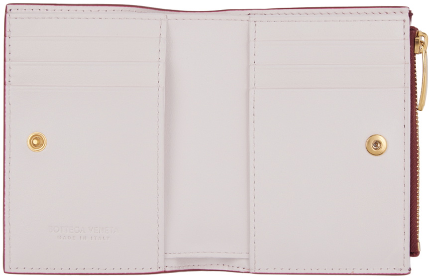 Bottega Veneta Red Small Cassette Bi-Fold Zip Wallet