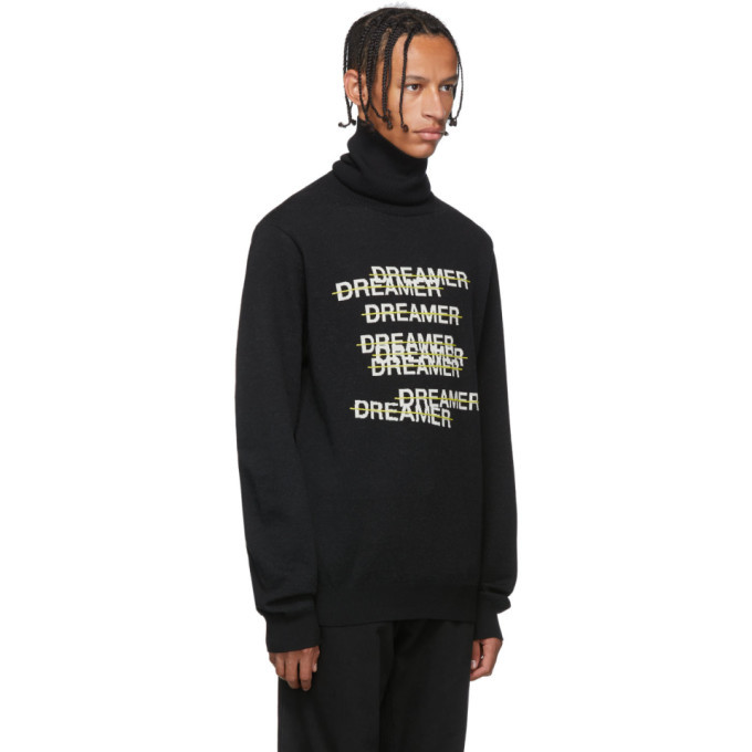 Christian Dada Black Dreamer Jacquard Turtleneck