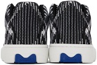 Burberry Black & White Check Knit Box Sneakers