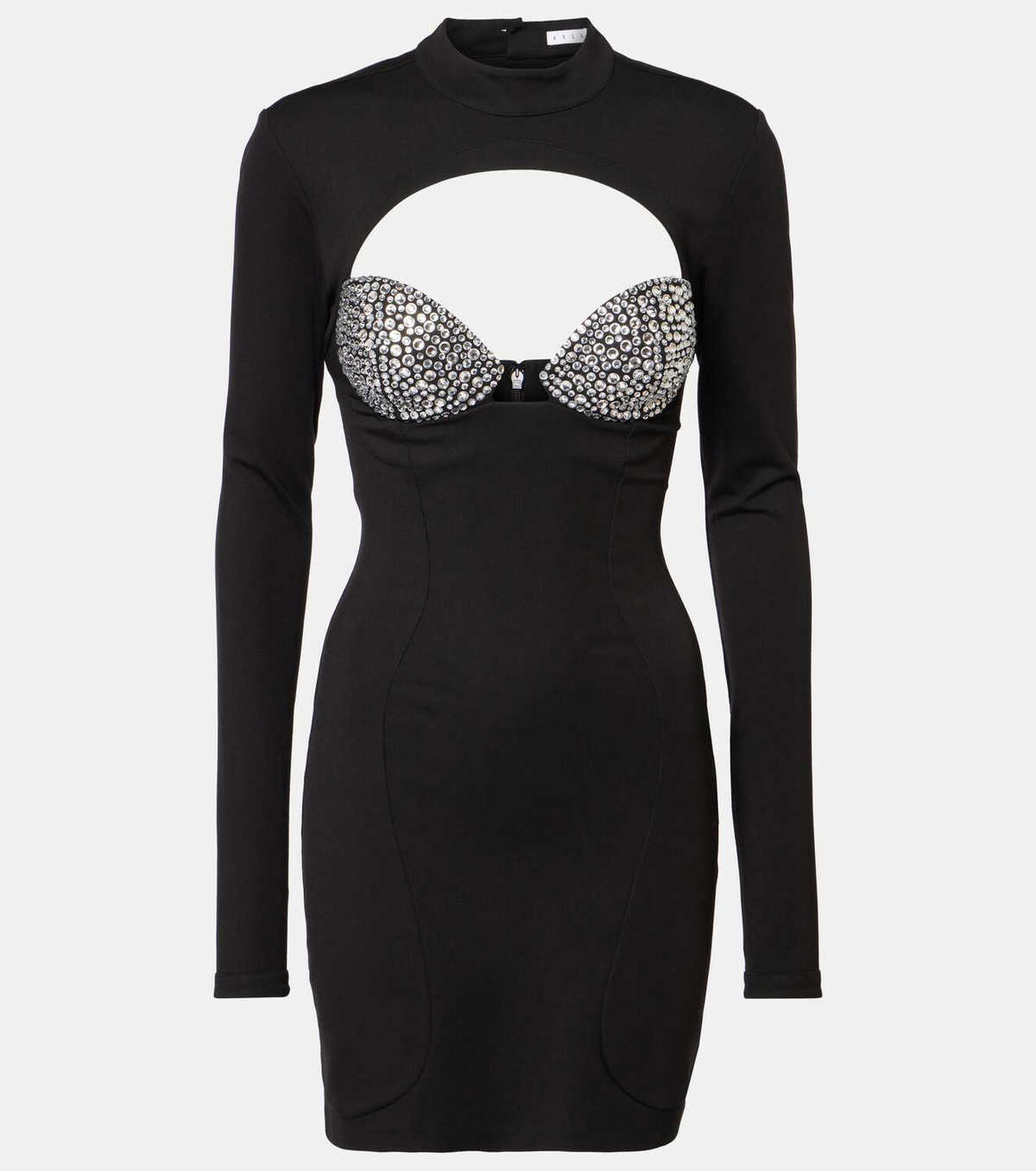 Area Embellished cutout ponte jersey minidress