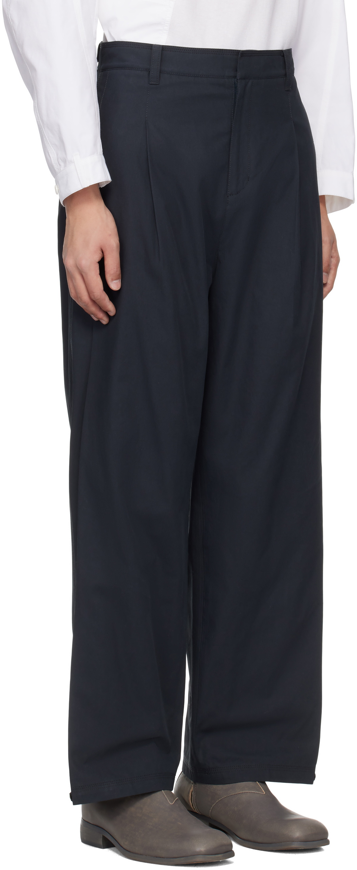 lesugiatelier Navy Work Trousers