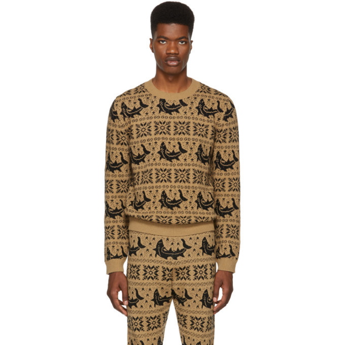 Photo: Gucci Brown All Over Jacquard Sweater