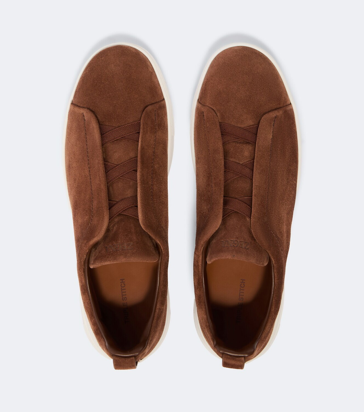 Zegna Triple Stitch suede slip-on sneakers