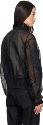 Gabriela Coll Garments Black No.261 Taffeta Pocket Zipper Jacket