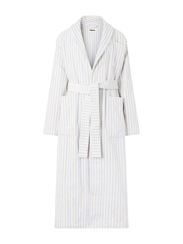 Photo: TEKLA - Belted Striped Organic Cotton-Terry Robe - Neutrals