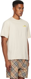 Burberry Beige Flocked Logo T-shirt