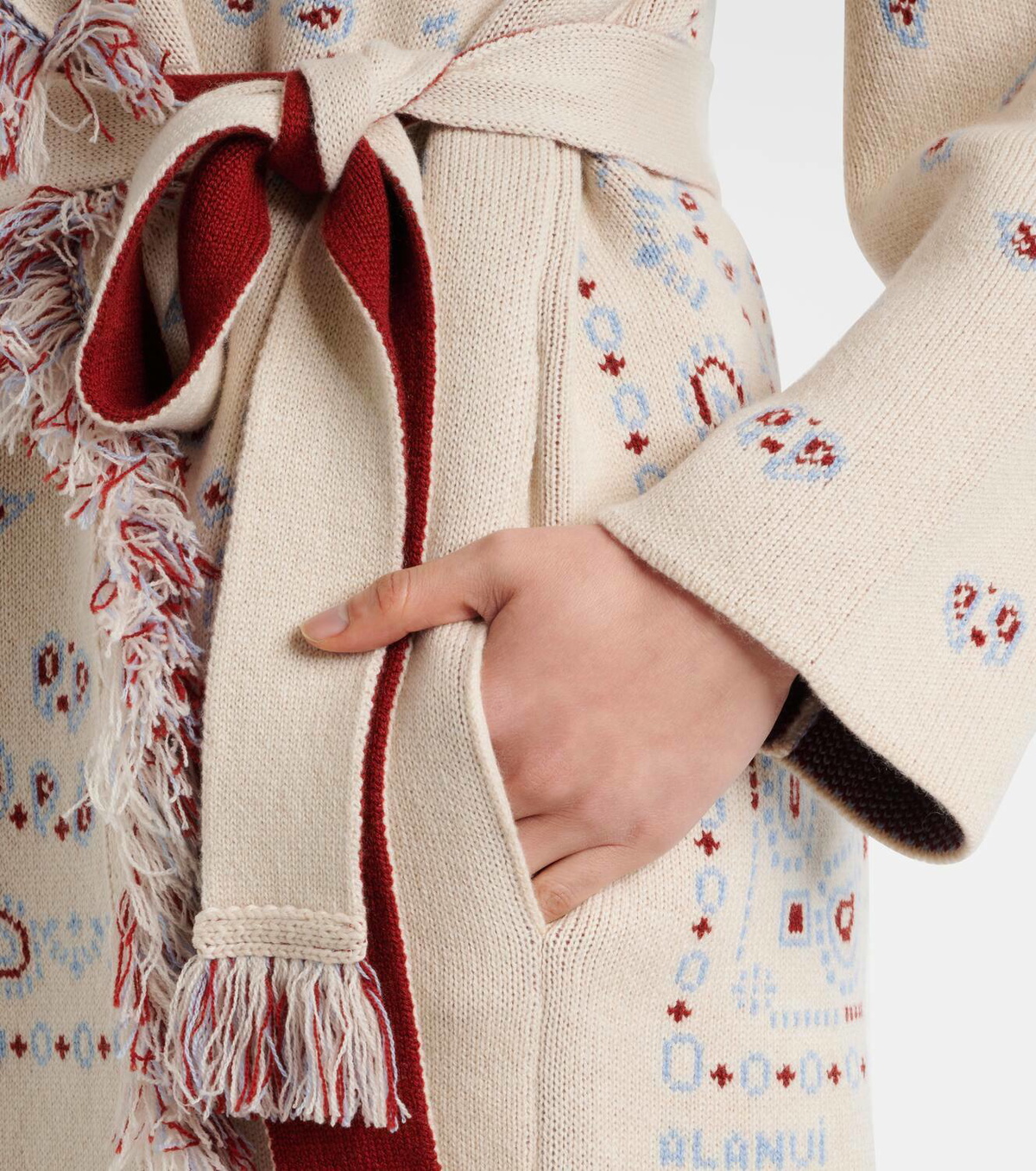Alanui Bandana cashmere jacquard wrap cardigan Alanui