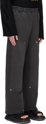 JieDa Black Double Knee Sweatpants