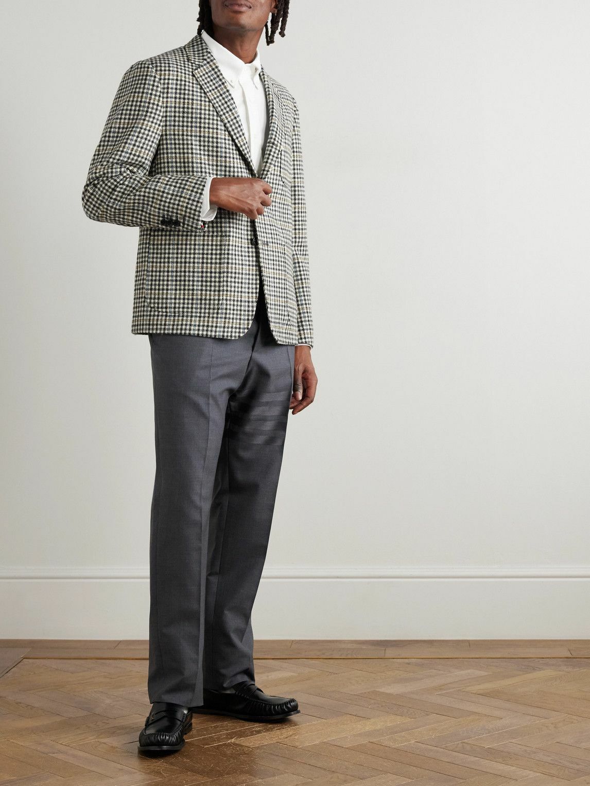 【関税&送料込】Thom Browne Multicolor Wool Blazer THOM BROWNE Checked wool-tweed blazer | THE OUTNET