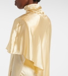 Mugler Draped silk-blend midi dress