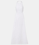 Adriana Degreas Halterneck cotton-blend maxi dress