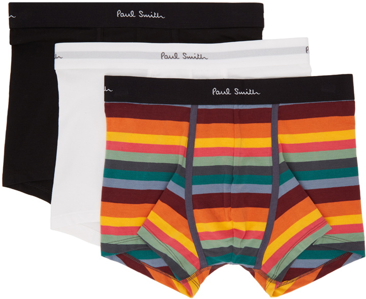 Photo: Paul Smith Three-Pack Multicolor Stripe Boxer Briefs