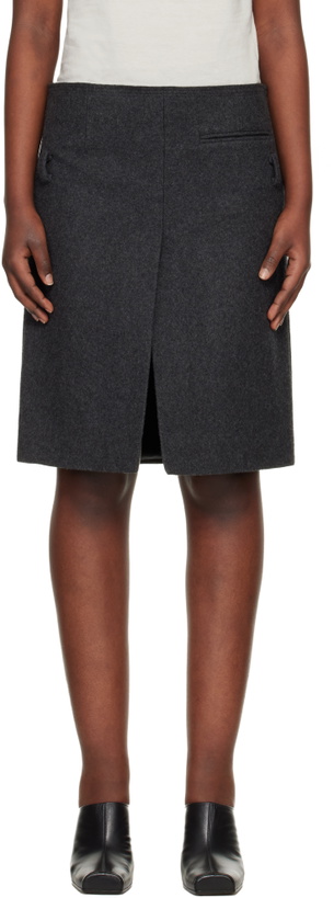 Photo: Commission Gray Low Waist Suit Midi Skirt