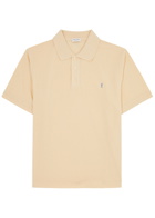 Saint Laurent Logo-embroidered Piqué Cotton-blend Polo Shirt Yellow