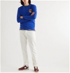 Maison Kitsuné - Logo-Appliquéd Loopback Cotton-Jersey Sweatshirt - Blue