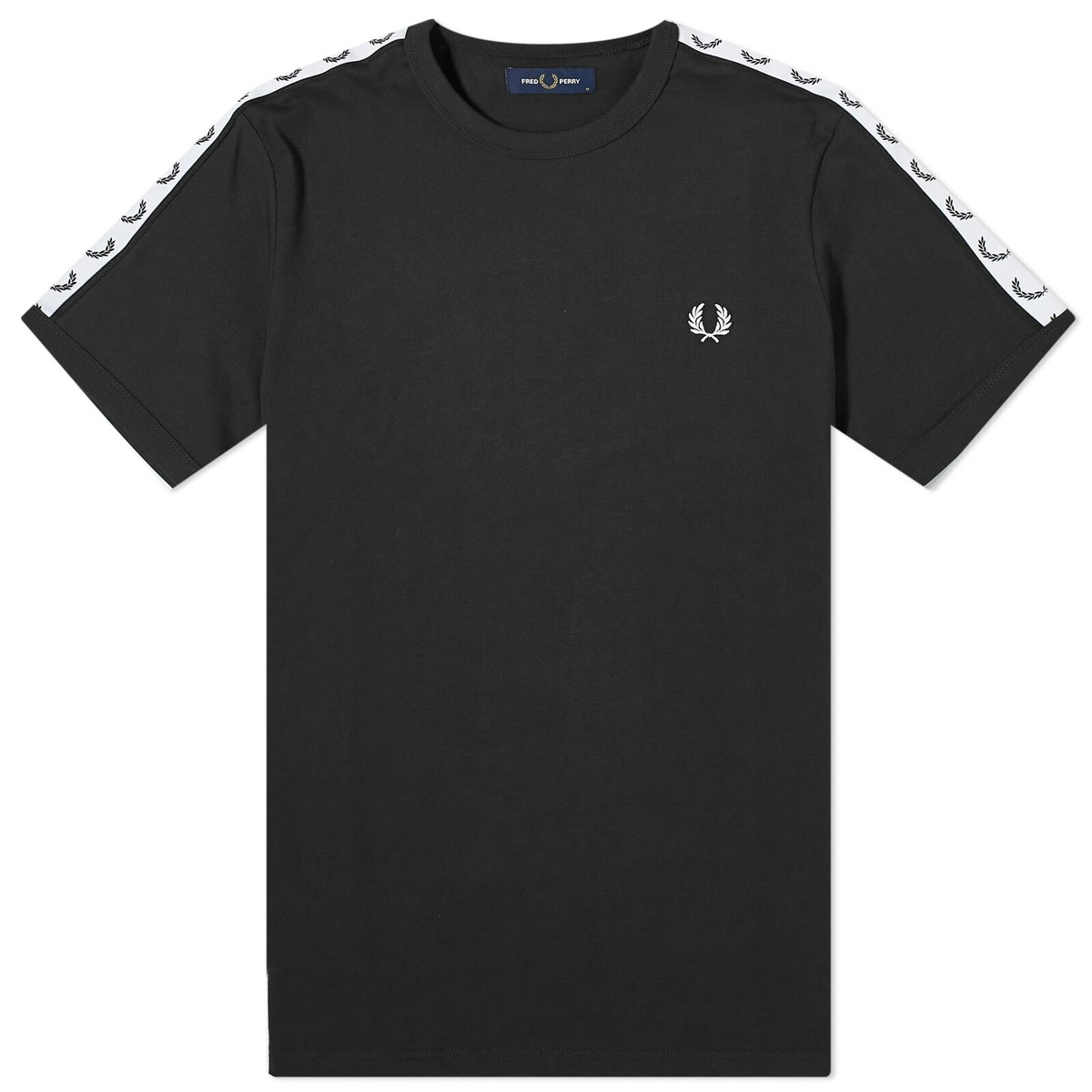 Fred Perry ブラック Taped Ringer Tシャツ Fred Perry taped ringer t-shirt in black | ASOS