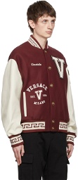 Versace Red Wool & Leather Jacket
