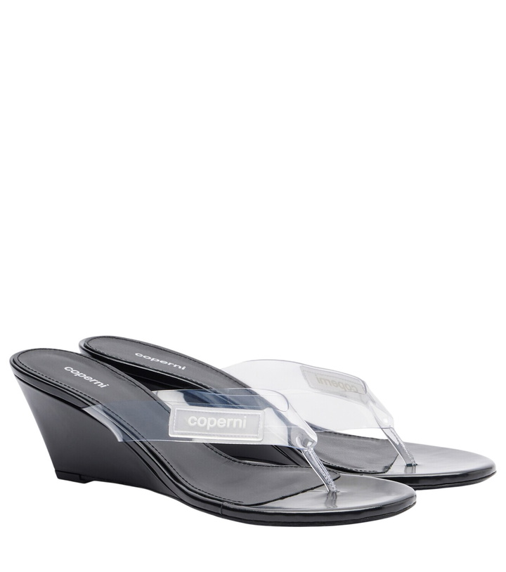 Photo: Coperni Logo PVC wedge thong sandals