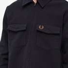 Fred Perry Men's Heavy Twill Overshirt in Navy