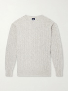 Drake's - Cable-Knit Virgin Wool Sweater - Gray