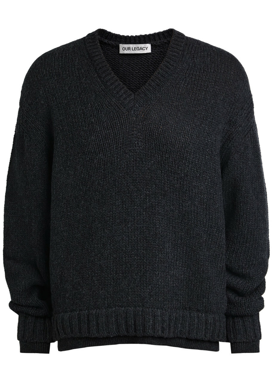 Our Legacy Men's Toddler Popover Sweater in Welsh Black Chain Knit