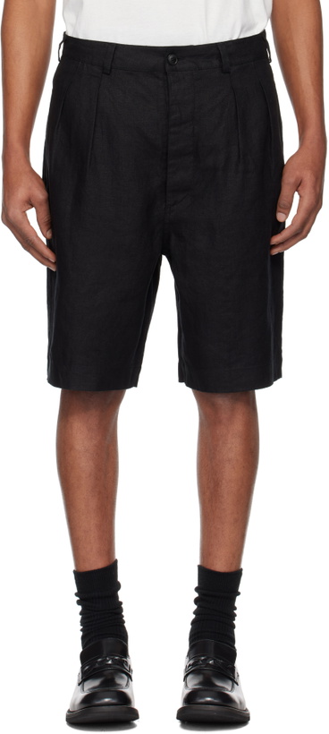 Photo: Sunflower Black Pleated Linen Shorts