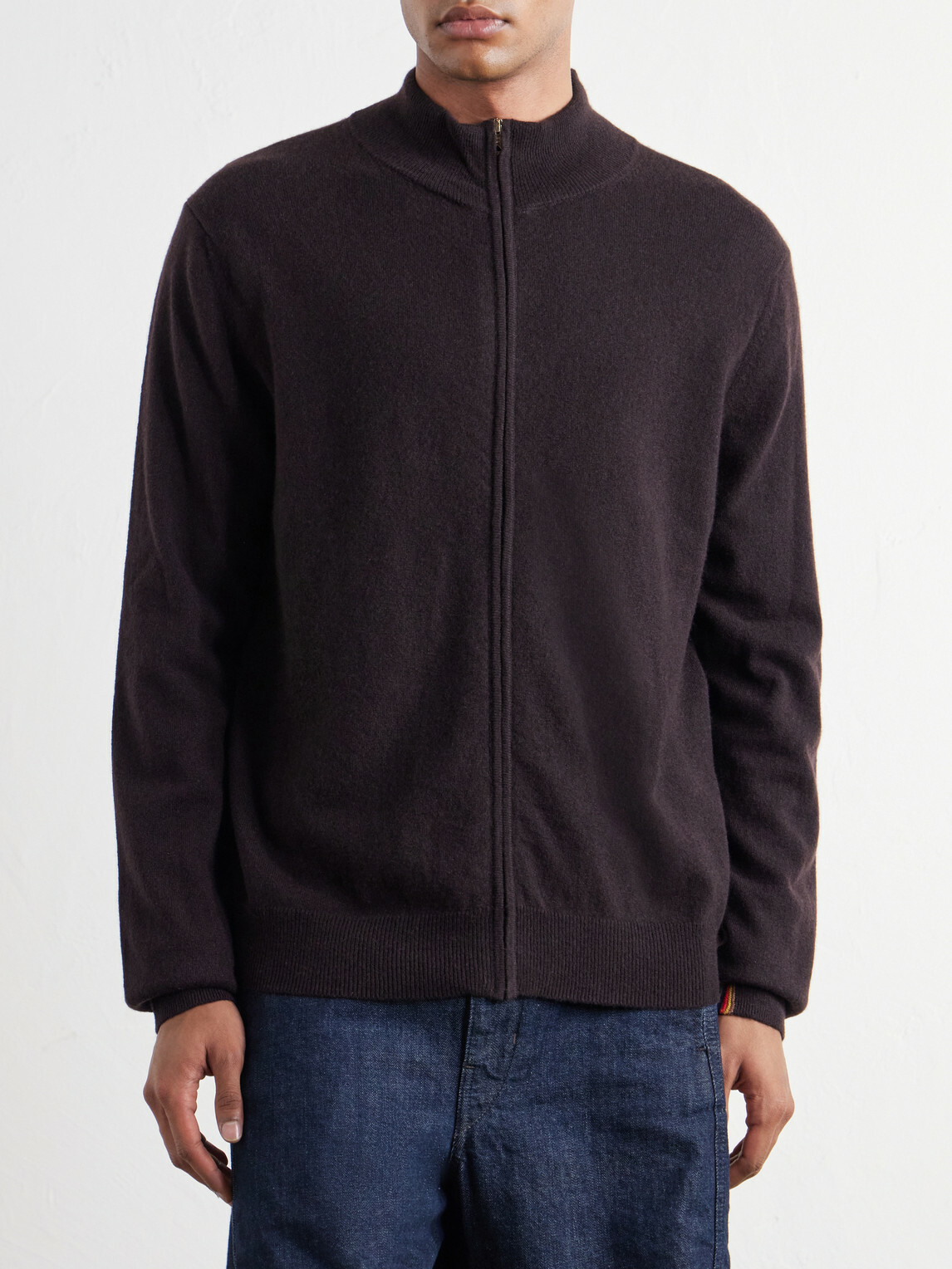 Paul Smith - Cashmere Zip-Up Cardigan - Brown