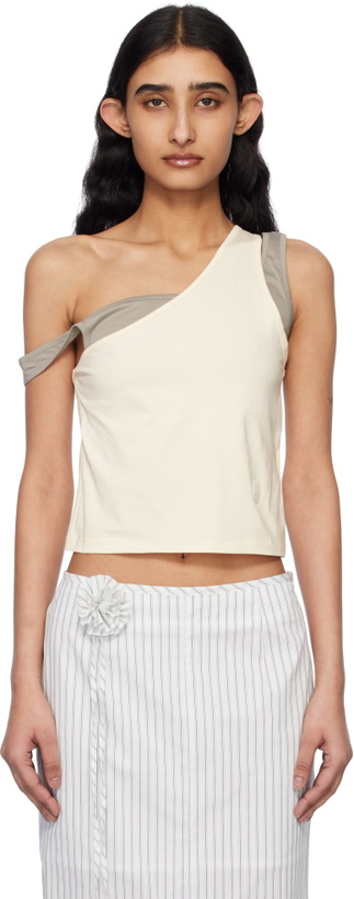 Photo: Kijun Yellow & Gray Layered Tank Top