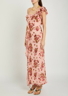 Rixo Ester Floral-print Woven Maxi Dress Pink