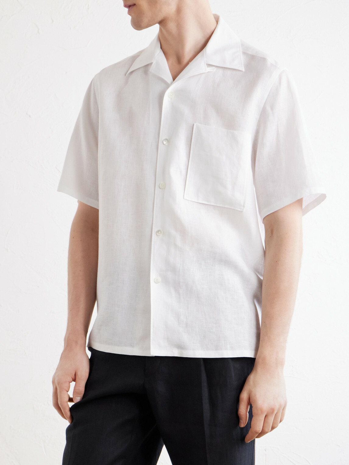 Zegna - Convertible-Collar Linen Shirt - White