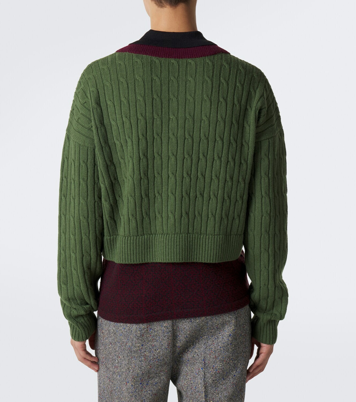 Dries Van Noten Layered wool and cotton polo sweater