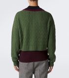 Dries Van Noten Layered wool and cotton polo sweater