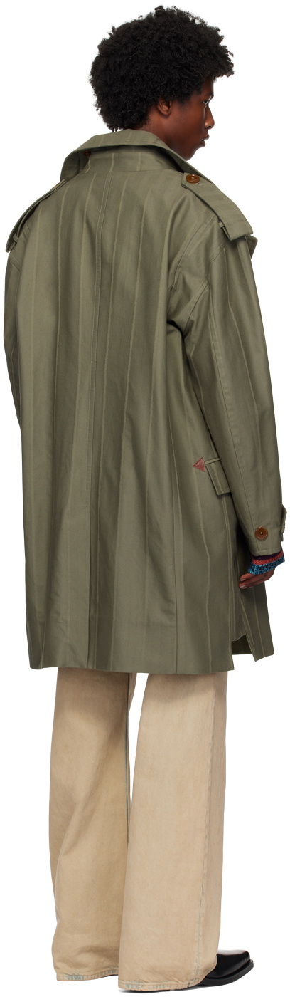 Vivienne Westwood Green Stripped Trench Coat Vivienne Westwood