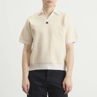 Jacquemus Men's Croc Effect Comapct Polo Shirt in Off-White