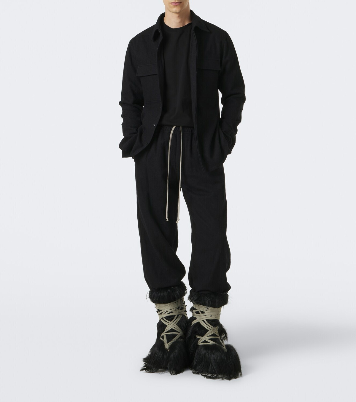 Rick Owens Megalace Lunar Mega shearling mid-calf boots