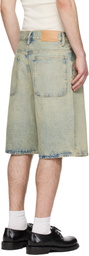 Sunflower Blue & Yellow Super Wide Denim Shorts