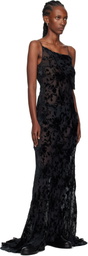 Ann Demeulemeester Black Aaricia Bias Slip Maxi Dress