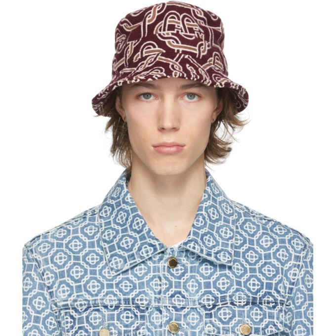 Photo: Casablanca Burgundy Wool Monogram Bucket Hat