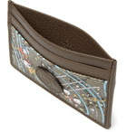 GUCCI - Disney Leather-Trimmed Printed Monogrammed Coated-Canvas Cardholder - Brown