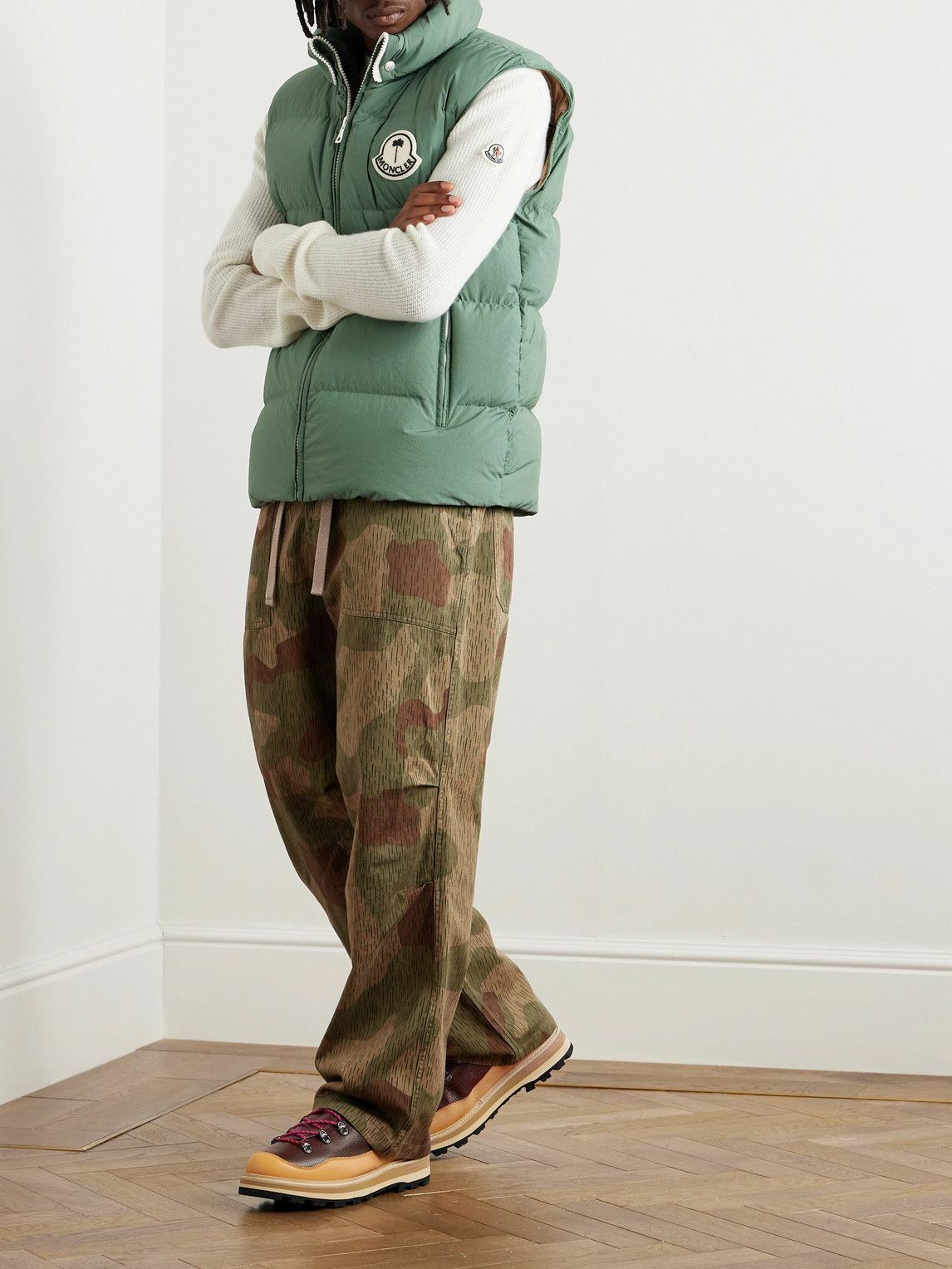 Moncler Genius - Palm Angels Wide-Leg Camouflage-Print Cotton