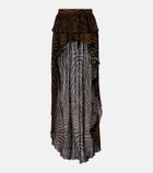 Blumarine Asymmetric ruffled printed miniskirt