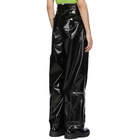 Maison Margiela Black Shiny Coated Zip Trousesr