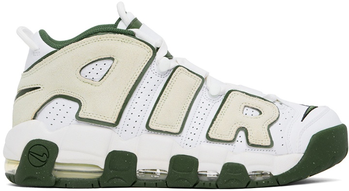 Photo: Nike White & Beige Air More Uptempo '96 Sneakers