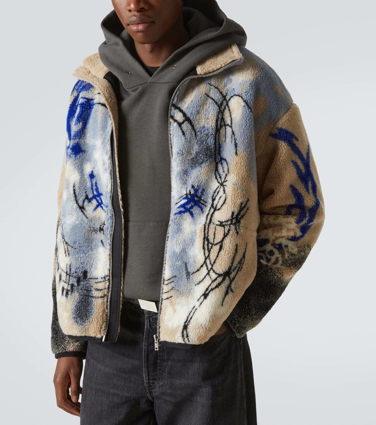 Acne Studios Teddy jacquard fleece zip-up jacket Acne Studios