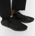Y-3 - Kusari Leather and Suede-Trimmed Neoprene Sneakers - Men - Black