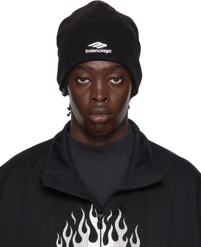 Photo: Balenciaga Black 3B Sports Icon Ski Beanie