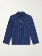 Drake's - Striped Cotton Polo Shirt - Blue